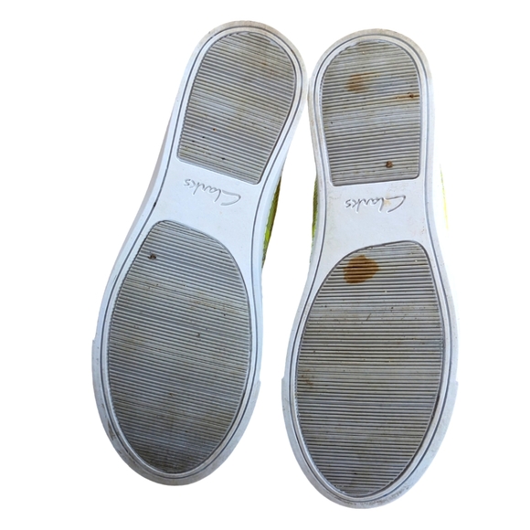 Clarks Somerset Glove Glitter Neon Green Sneakers Size 8.5 - Picture 5 of 12